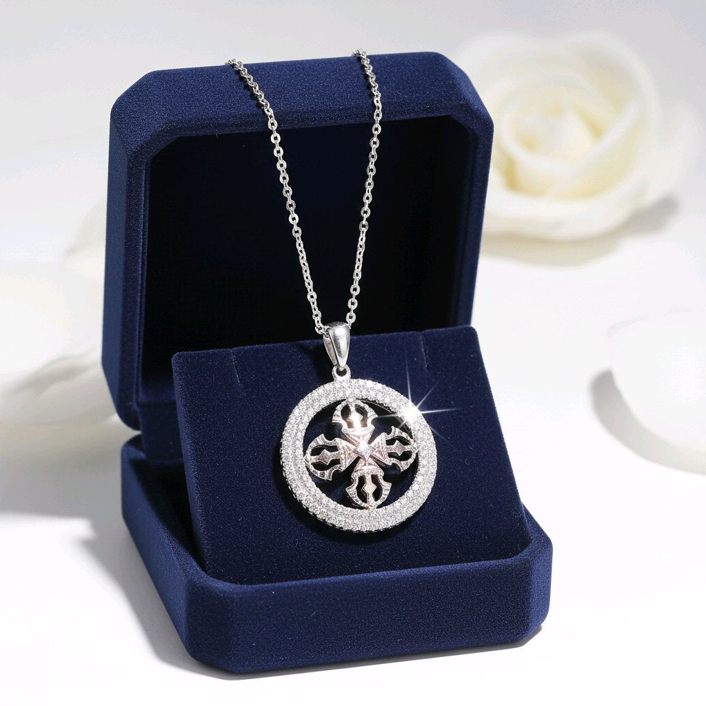 Celestial Cross Circle Pendant