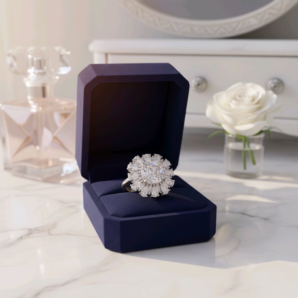 "Radiant Bloom Silver Ring"