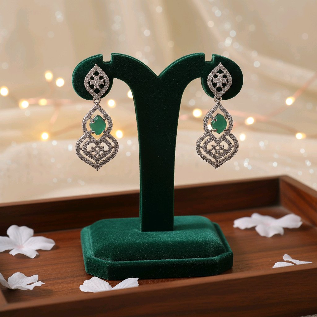 Elegant Emerald Drop Earrings