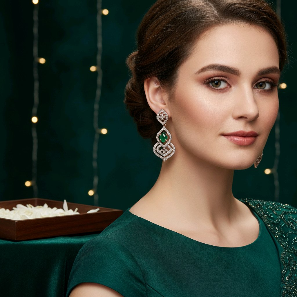 Elegant Emerald Drop Earrings