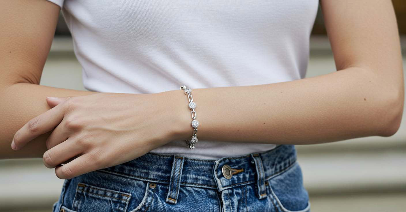 Silver Glow Link Bracelet