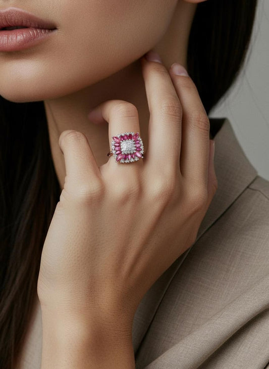 Royal Blush Ruby Statement Ring