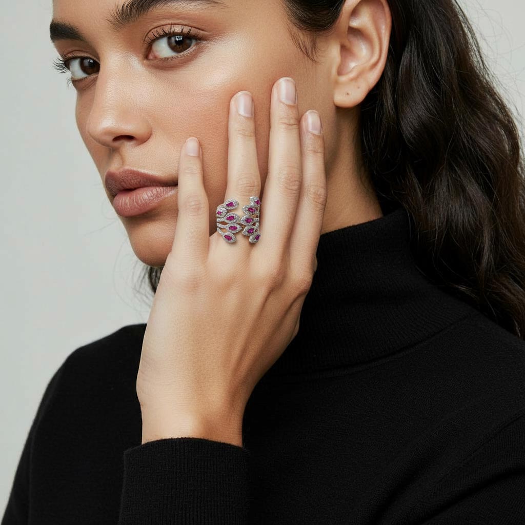 Royal Petal Pink Statement Ring