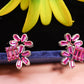 pink floral cluster earring