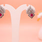 Ruby Pink Floral Stud Drop