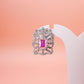 Sparkling Square Red Stone Fency Earring