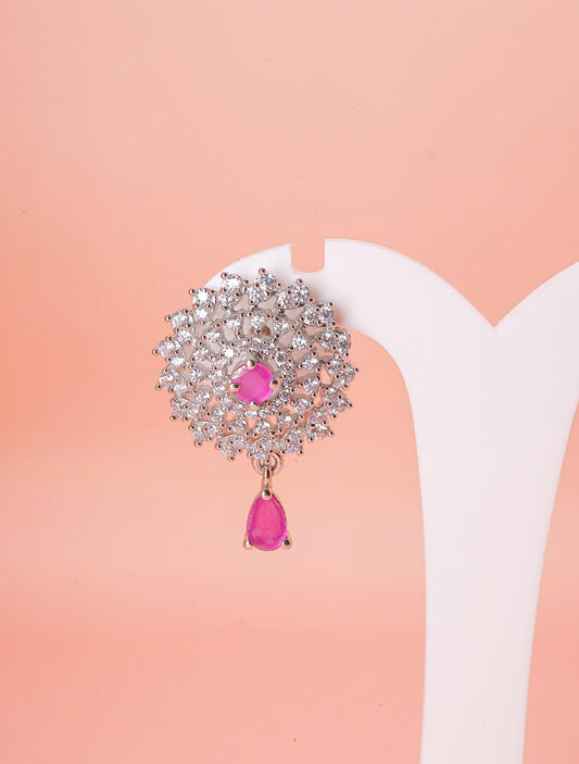 Radiant Ruby Blossom Earrings