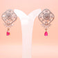 Crystal Square Ruby Dangler Earrings