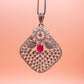 Ruby Lotus Mesh Pendant