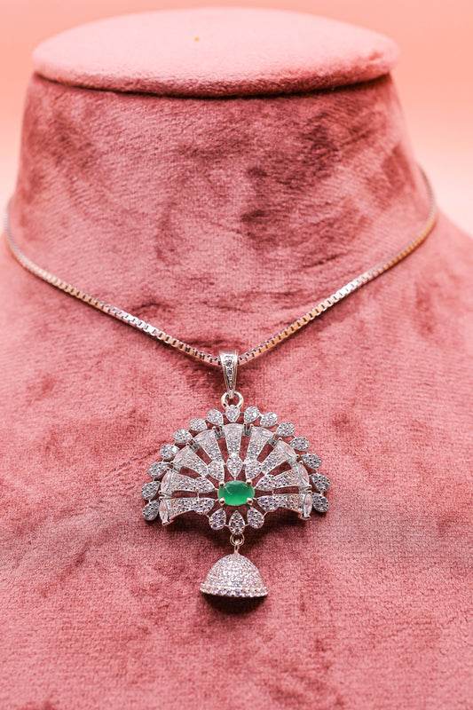 Emerald Fan Elegance Pendant