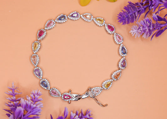 Rainbow Aura Teardrop Bracelet