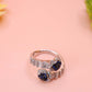 Midnight Bloom Sapphire Silver Ring