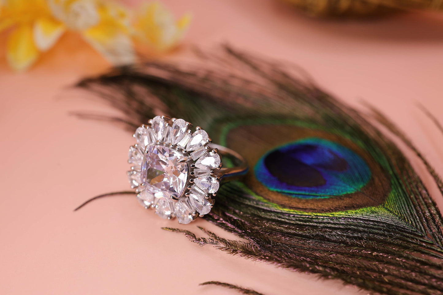 "Radiant Bloom Silver Ring"