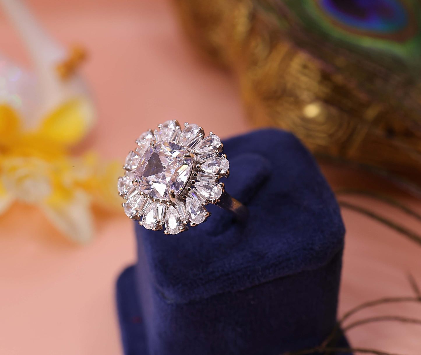 "Radiant Bloom Silver Ring"