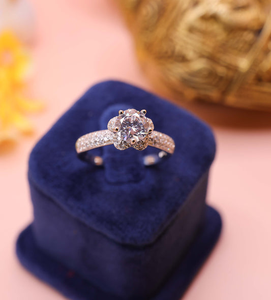 Radiant Promise Solitaire Silver Ring