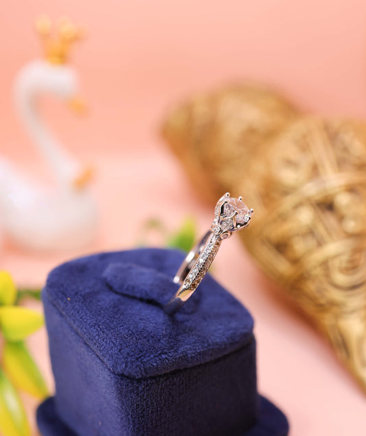 Pure Radiance Solitaire Silver Ring