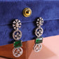 The Emerald Royale Drop Silver Earrings