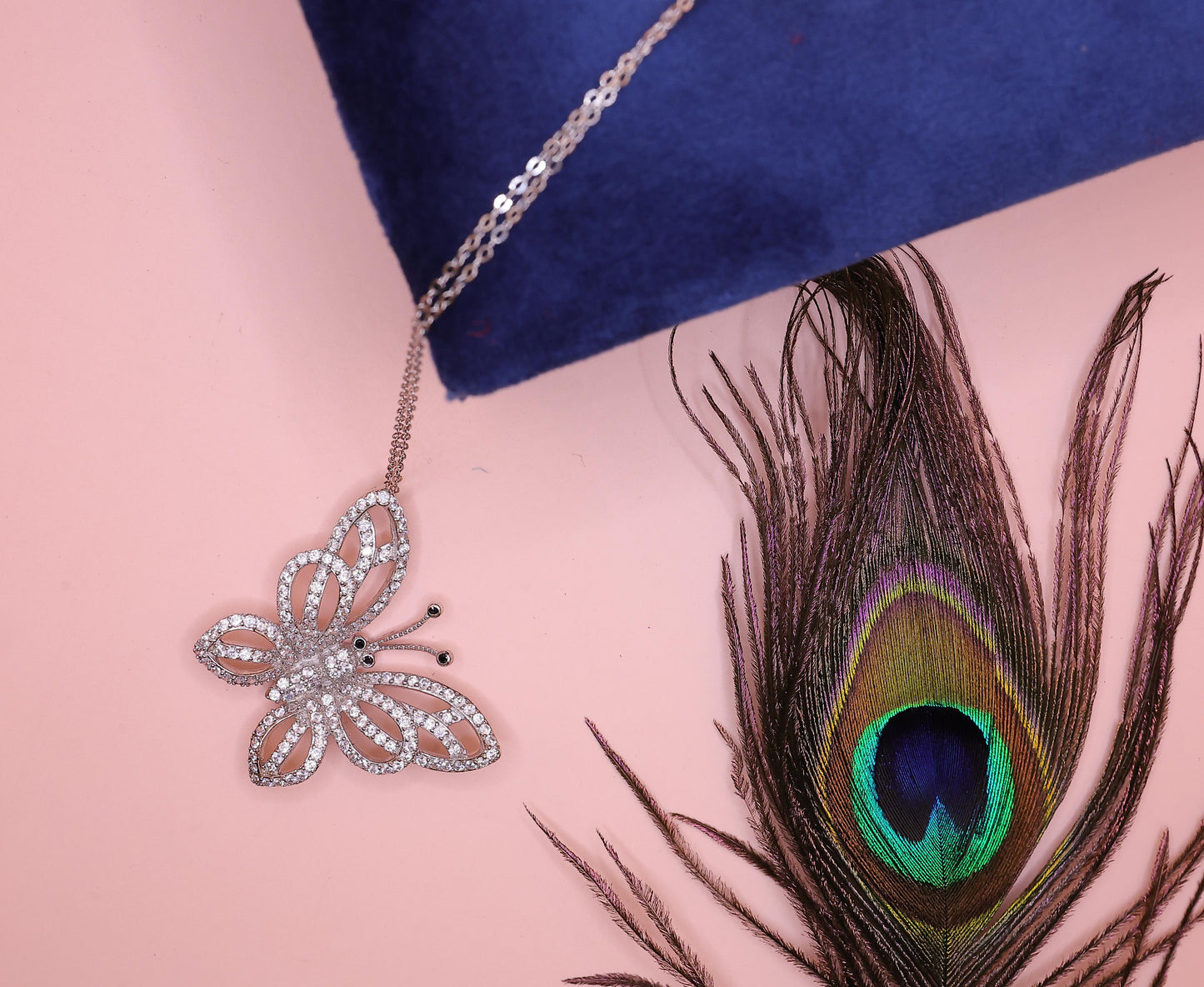 Elegant Butterfly Diamond Pendant