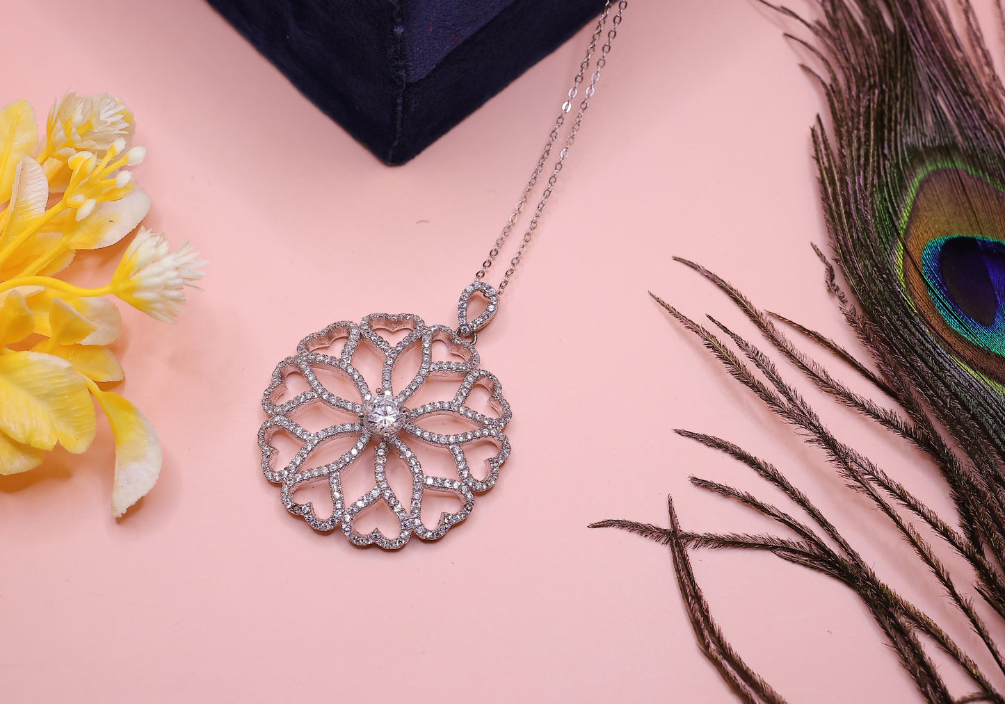 Radiant Bloom Diamond Pendant
