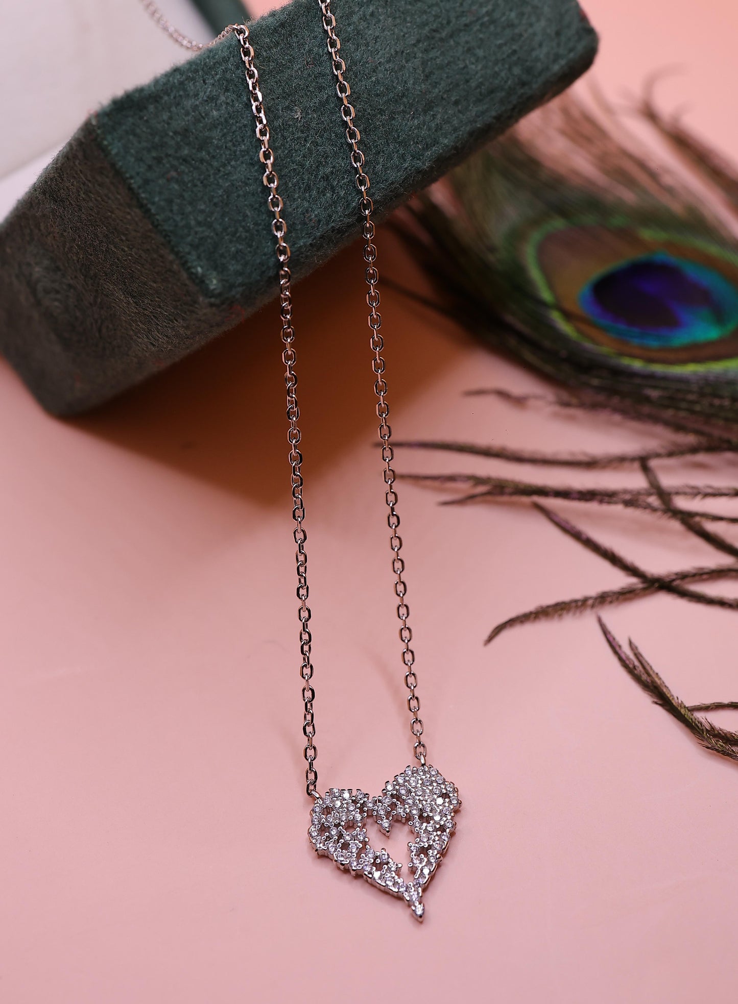 The Eternal Spark Open-Heart Silver Chain Pendant