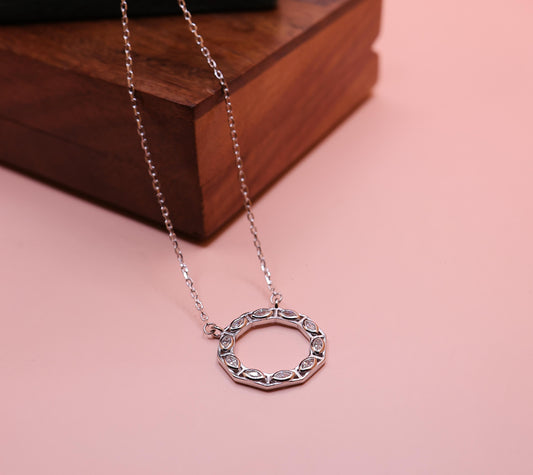 Timeless Circle Grace Silver Chain Pendant