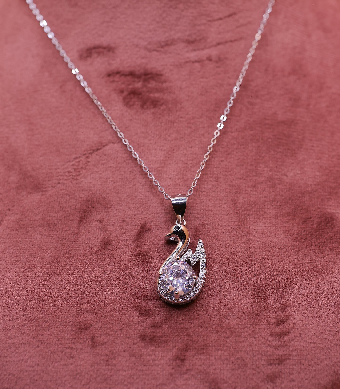 Swan of Grace Silver Chain Pendant