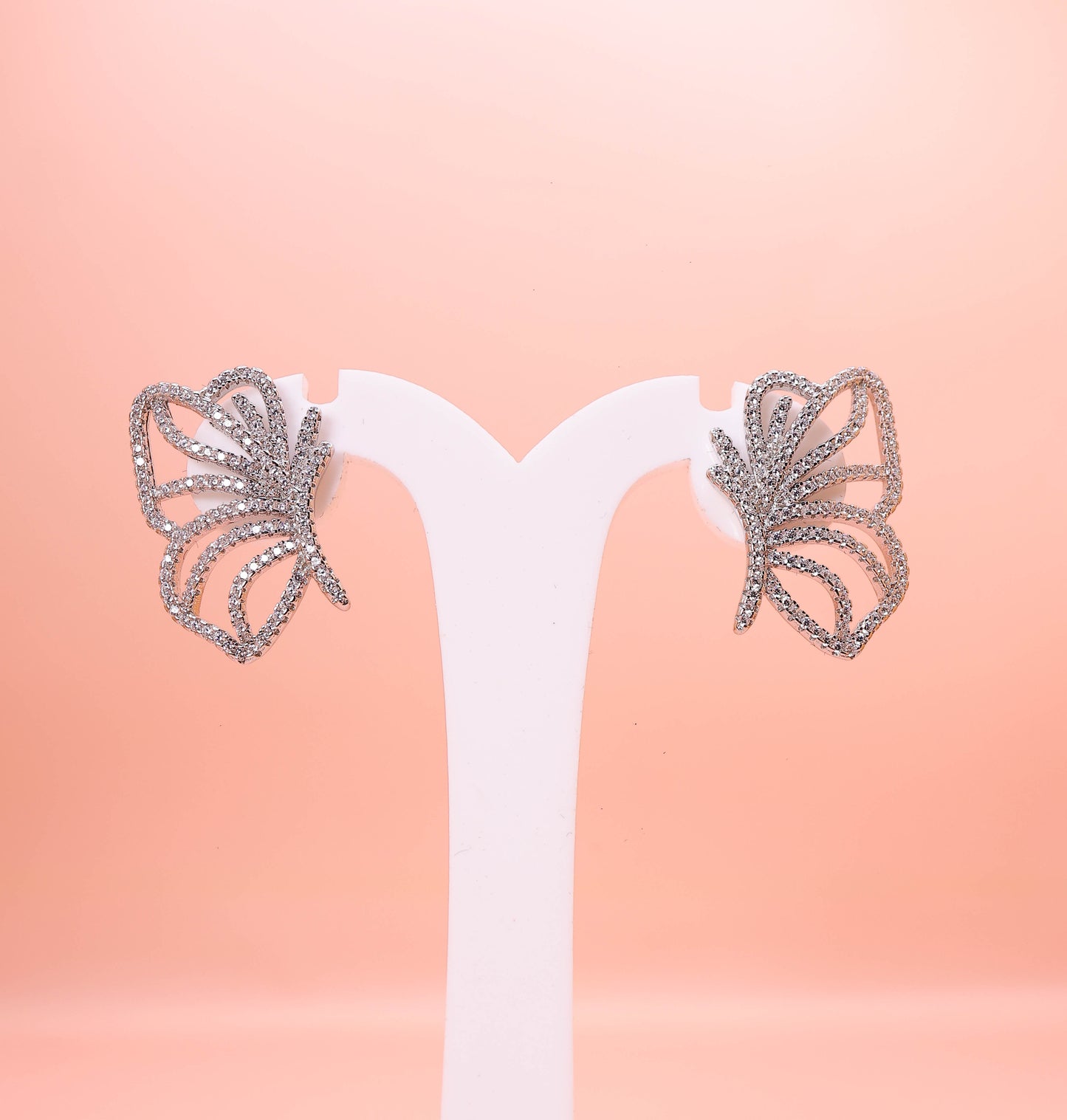 Silver Flutter Elegance Stud Earrings