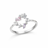 Blossom Butterfly Open Silver Ring