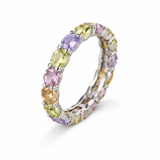 Pastel Rainbow Eternity Silver Ring