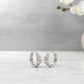 Elegant Silver Baguette-Cut Hoop Earrings