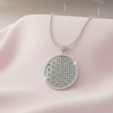 Emerald Lattice Silver Pendant