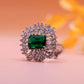 Emerald Crown Royale Silver Ring