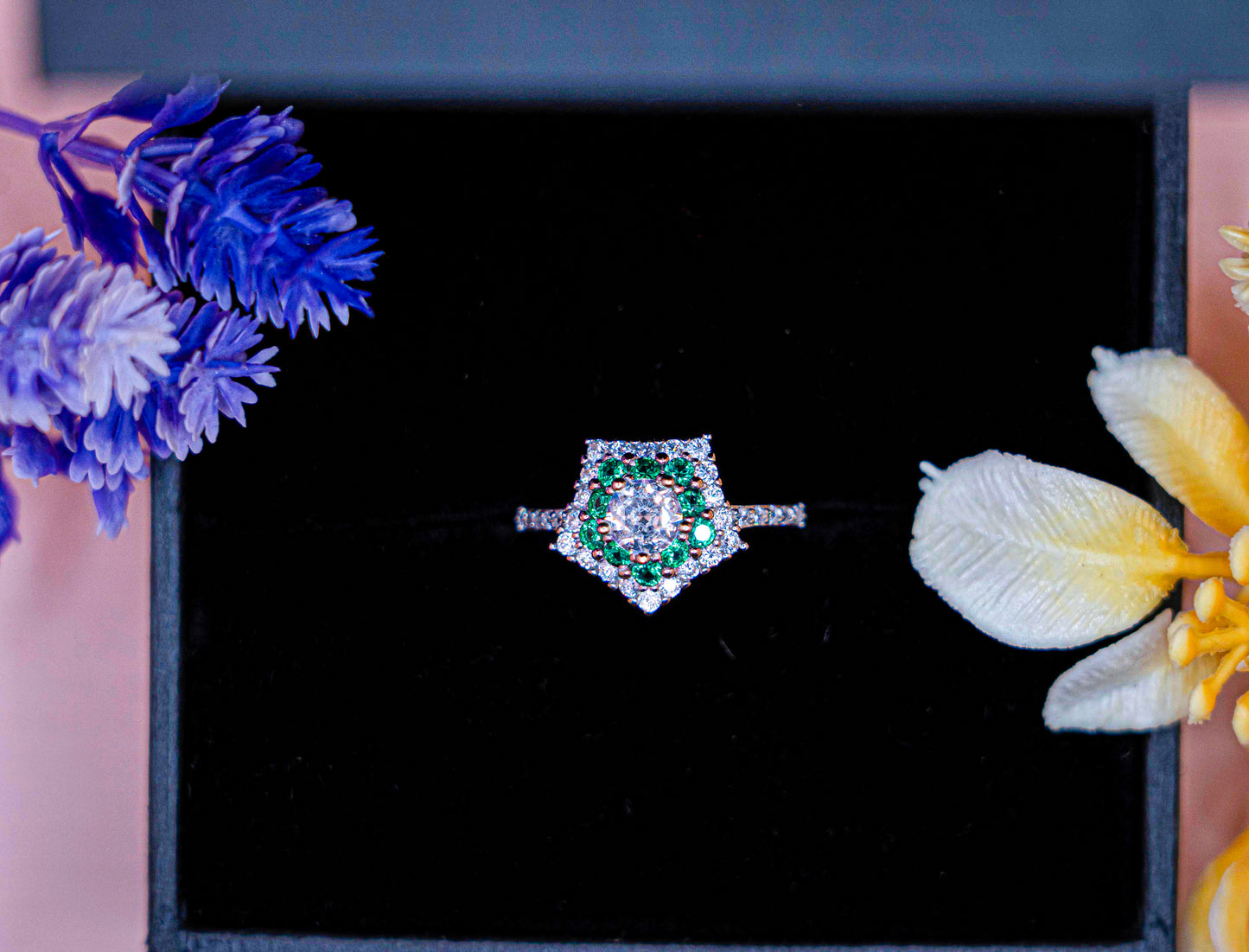 Emerald Halo Prestige Ring