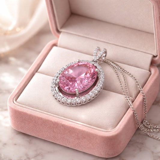 Rose Aura Halo Silver Pendant