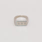 Premium Triple-Stone Silver Men's Statement Ring
