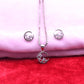 Celestial Crescent Moon Silver Pendant Set