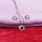 Elegant Silver Butterfly Circle Pendant Set
