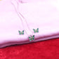 Emerald Wing Butterfly Silver Pendant Set