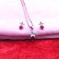 Ruby Bloom Floral Silver Pendant Set