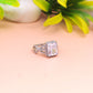 Radiant Cushion Cut Silver Ring