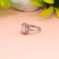 Princess Cut Halo Silver Ring