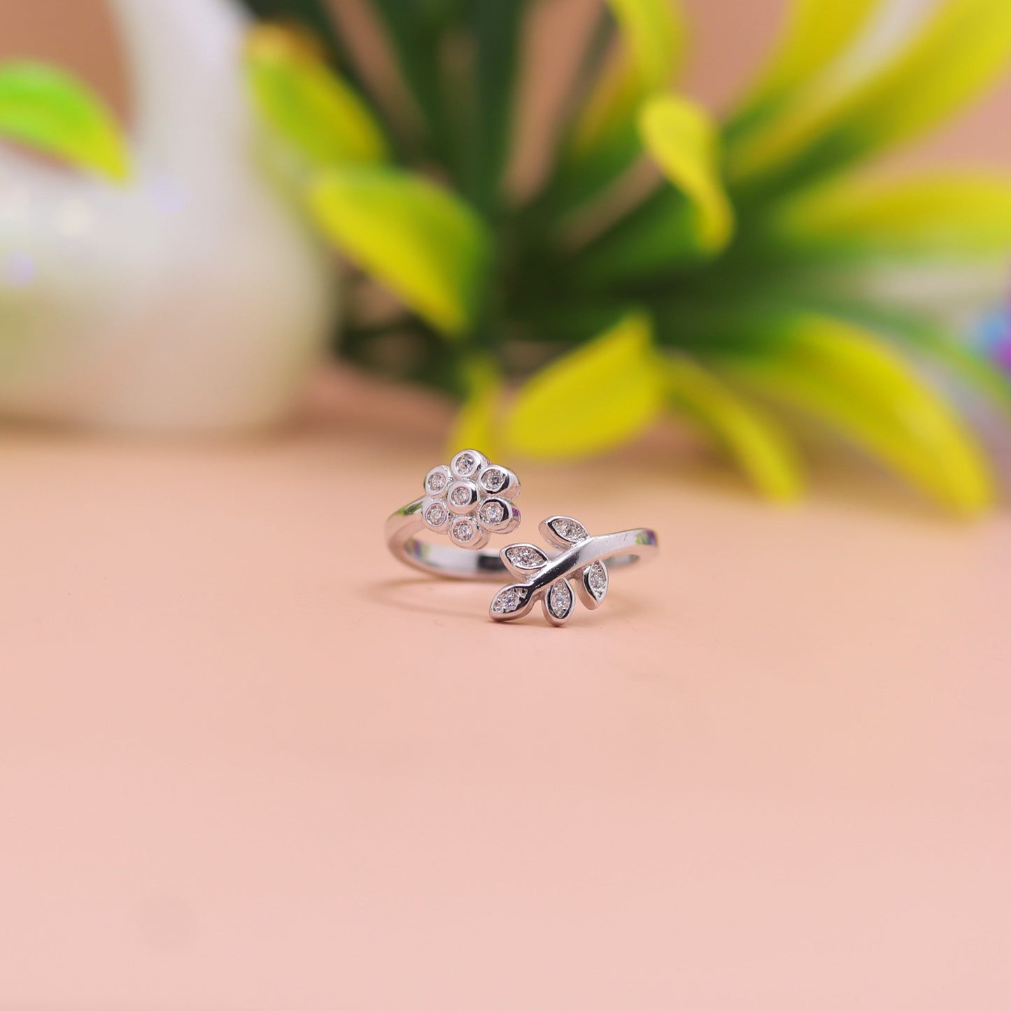 Floral Vine Open Silver Ring