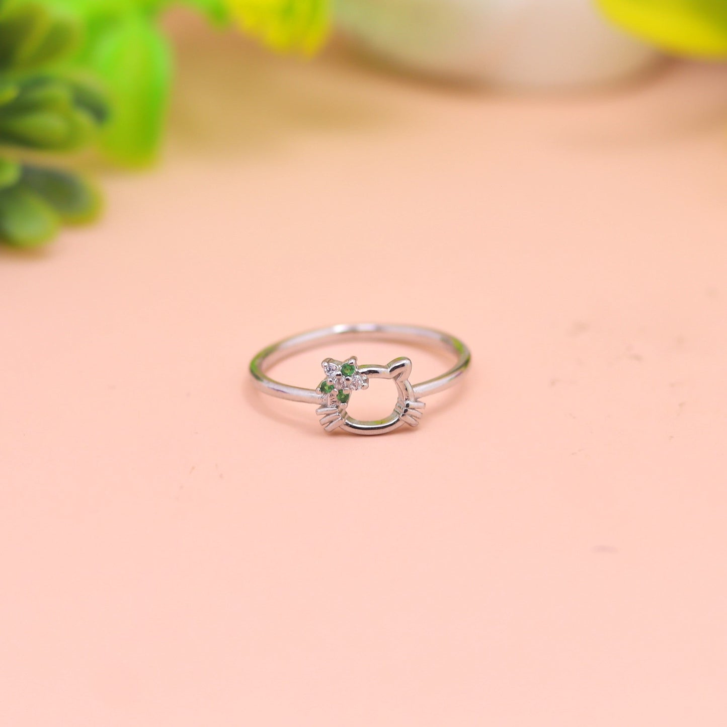 Timeless Halo Solitaire Silver Ring