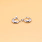 Elegant Silver Hoop Earrings with Stone Detailing