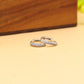 Classic Silver Stone-Studded Hoop Earrings