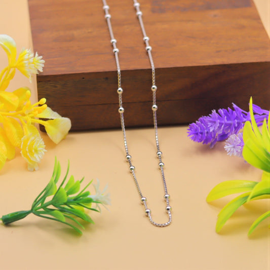 Classic Beaded Style 925 Silver Chain