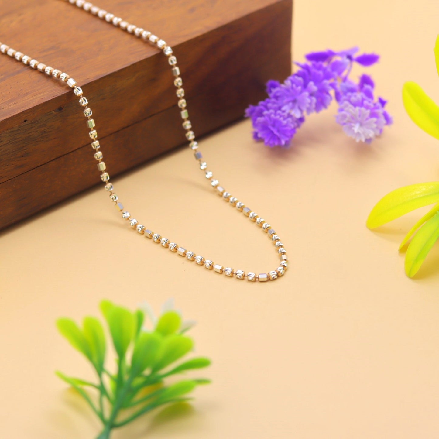 Premium High-Shine Beaded 925 Silver Chain