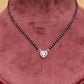 Heart-Shaped Diamond Look Silver Mangalsutra