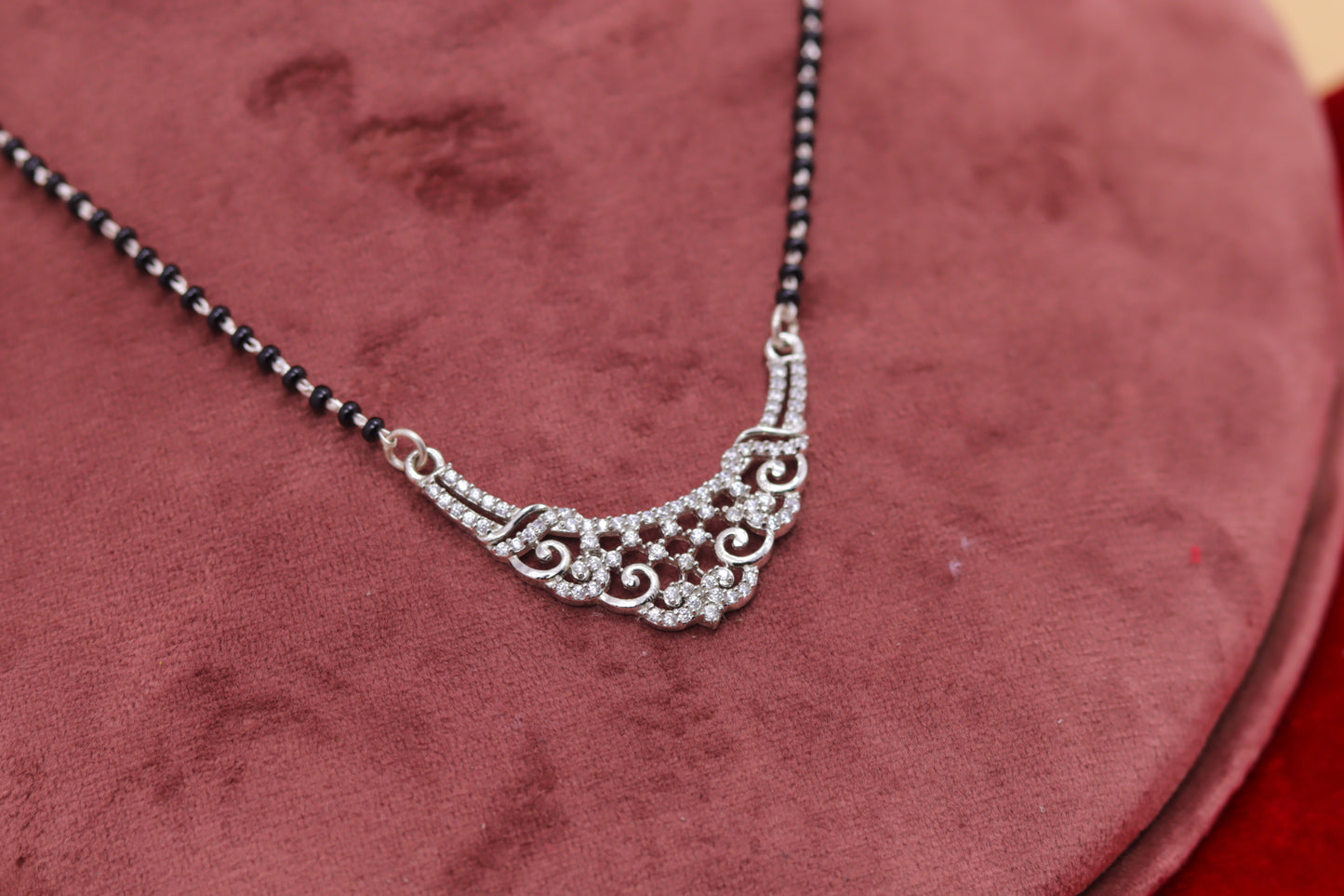 Elegant Curve Silver Mangalsutra