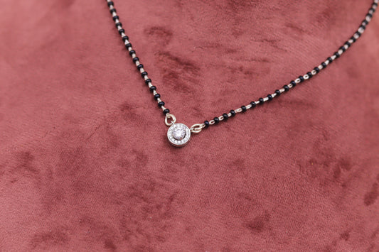 Classic 925 Silver Mangalsutra with Solitaire Charm